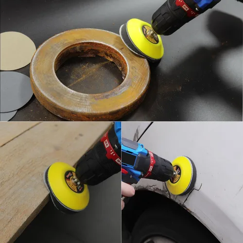 Miniatura 4 de MAXMAN 30 discos de lijado de 3 pulgadas, 60 granos gancho y bucle papel de lija profesional de carburo de silicio, húmedo seco pulido para madera