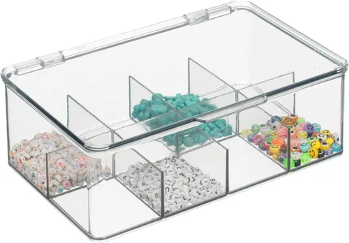 Miniatura 8 de mDesign Caja de almacenamiento de plástico para botiquín de primeros auxilios con tapa superior transparente para baño, cocina, armario, cajón