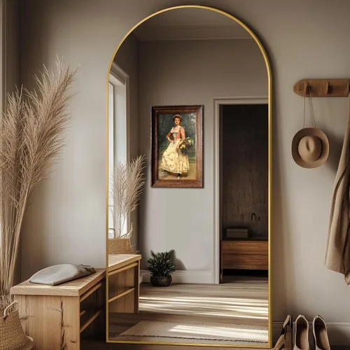 Miniatura 3 de Espejo de longitud completa, espejo arqueado grande de 76"x34", espejos de pie grandes, espejos altos para cuerpo, espejo de piso para dormitorio