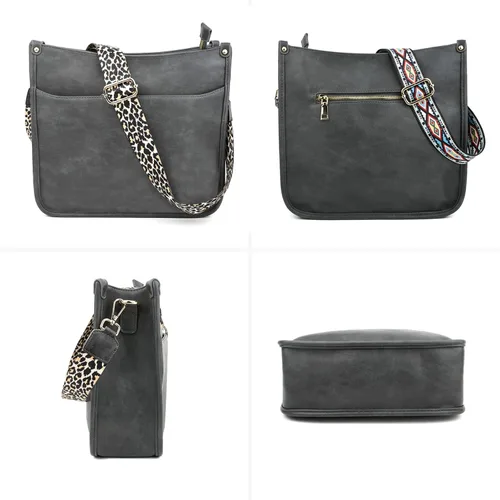 Miniatura 5 de KOGTLA Bolsos cruzados de cuero Hobo con correa de guitarra para mujer