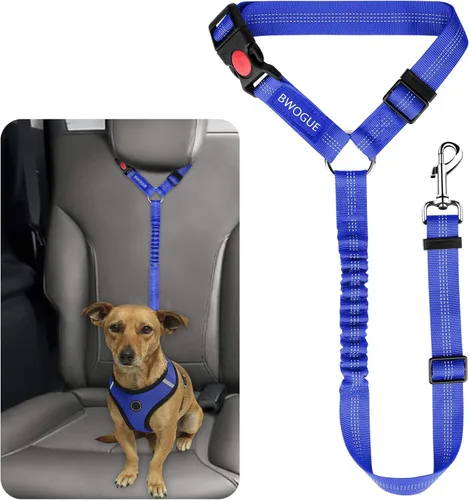 Miniatura 21 de BWOGUE Arnés de cinturón de seguridad para mascotas, cinturón de seguridad ajustable para reposacabezas de coche, arnés de cinturón de seguridad