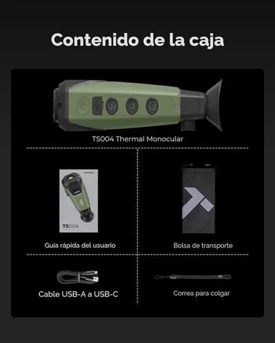 Miniatura 8 de TOPDON TS004 Monocular de Imágenes Térmicas, 320 x 240 TISR 256 x 192 Resolución IR, Conexión Inalámbrica Soportada, Visión Nocturna Térmica de 13mm