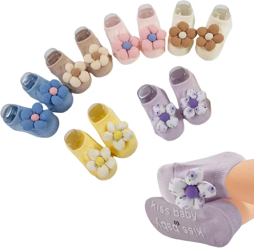 Miniatura 8 de Calcetines para bebé niña, calcetines de agarre para recién nacidos, calcetines prematuros, artículos esenciales para recién nacidos