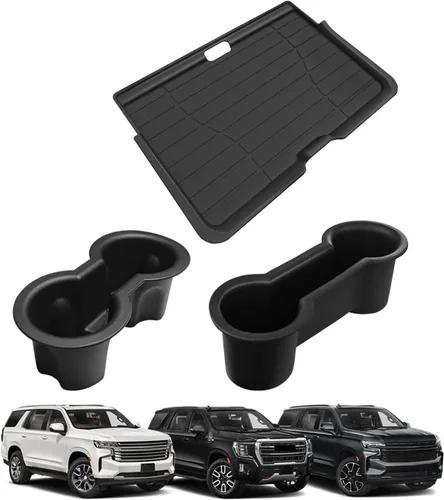 Miniatura 16 de Muslogy Caja de Almacenamiento para Tablero Compatible con GMC Yukon Chevy Tahoe Suburban 2021 2022 2023 2024 Accesorios Inserto Detrás de Pantalla