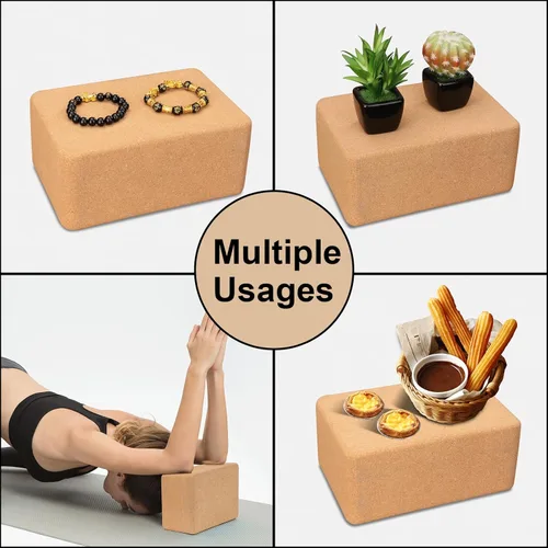 Miniatura 8 de Hatha Yoga Cork Yoga Block, Natural Cork from Portuguese, Premium Brick, Eco-Friendly Yoga Accessories for Yoga, Pilates & Stretching