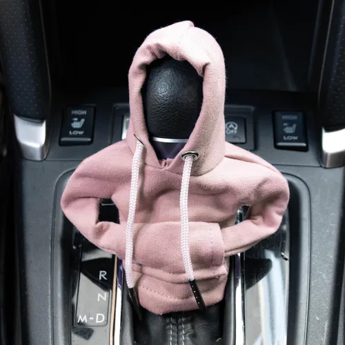 Miniatura 11 de PSLER Sudadera con capucha elegante y linda para coche, pomo de palanca de cambios, cubierta de pomo de palanca de cambios, sudadera con capucha