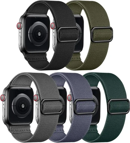 Miniatura 12 de Adorve Correa elástica compatible con Apple Watch Bands Ultra 3/2/1 de 49 mm, 46 mm, 45 mm, 44 mm, 42 mm, 41 mm, 40 mm, 38 mm, para hombres