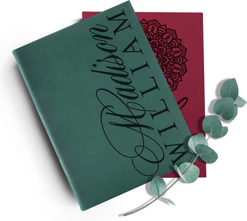 Miniatura 6 de Personal Leather Journal Notebooks 12 Design, 9 Color - Teal Journal for Women, Men - Custom Notebook to Write in - Diary for Girls, Women