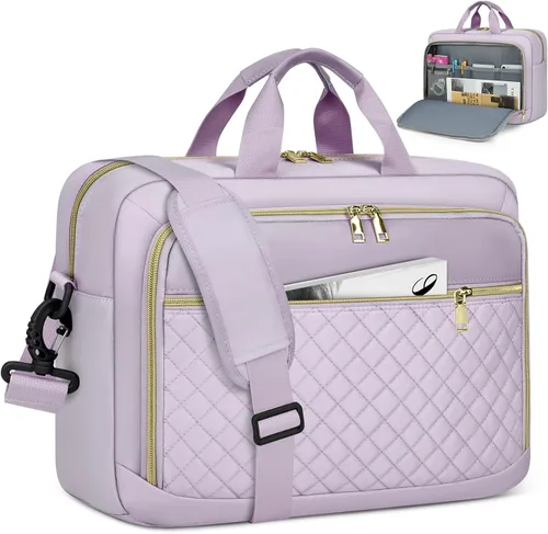 Miniatura 21 de NEWHEY Bolsa para laptop de 17.3 pulgadas, maletín para computadora portátil para mujeres y hombres, bolsa de hombro impermeable, bolsa de mensajero
