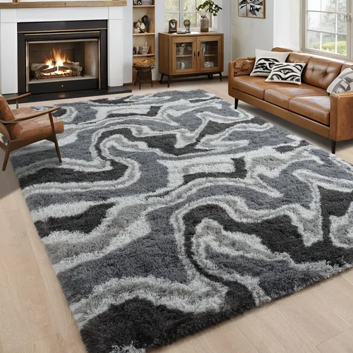 Miniatura 47 de Noahas - Alfombra suave y afelpada para habitación de niña y sala de estar, colorida, decoración para guardería, teñido anudado arcoíris, azul