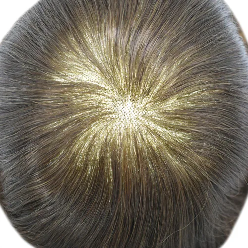 Miniatura 5 de Toupee - Pieza de cabello humano real de encaje francés para hombre, sistema de unidades de cabello frontal con nudo bleched tupé para hombres