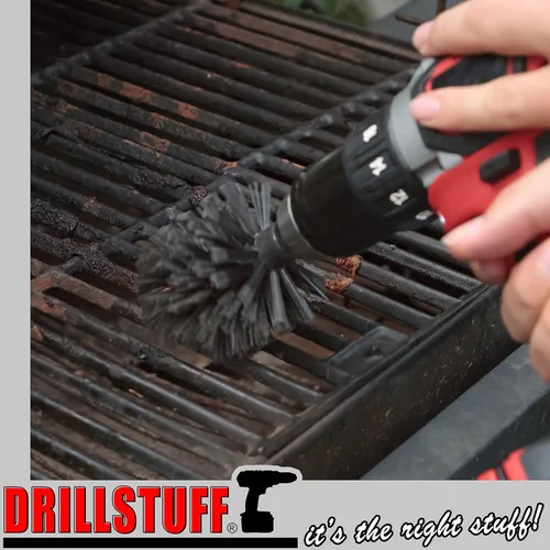 Miniatura 2 de Mini cepillo para parrilla de barbacoa original ultra rígido, negro, limpiador eléctrico giratorio para limpieza de parrilla, suministros