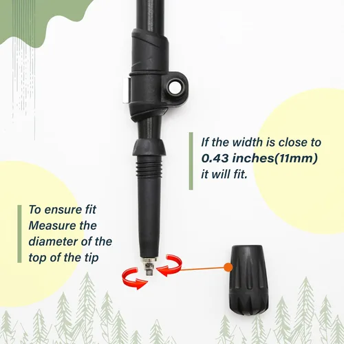 Miniatura 4 de TREKOLOGY Trekking Pole Tips - Walking Sticks Replacement Tip Protectors - 11mm Hole Diameter - Fit Most Standard Hiking Poles