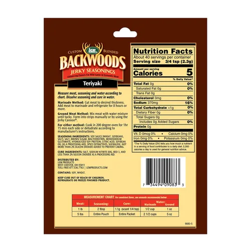 Miniatura 2 de LEM Backwoods Teriyaki Condimento con paquete de curación, 1 oz.