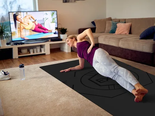 Miniatura 3 de Nuveti Alfombrilla de entrenamiento extra ancha, 1/2 pulgada de grosor, antideslizante y no tóxica, perfecta para yoga descalzo, pilates y meditación