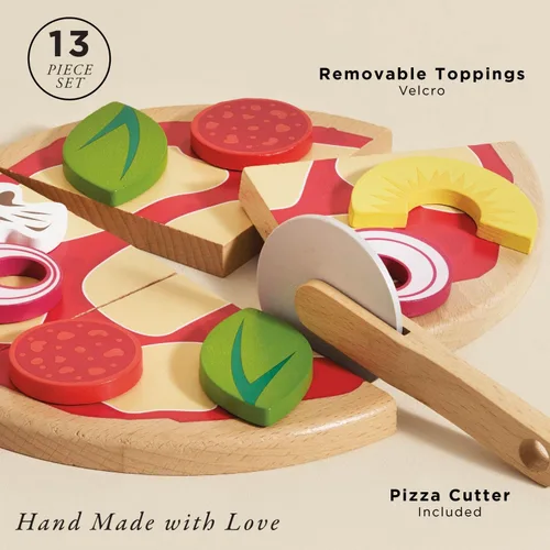 Miniatura 2 de Le Toy Van - Comida de madera para niños Pizza de panadería de madera para pretender comida de juguete Accesorios de cocina de juguete