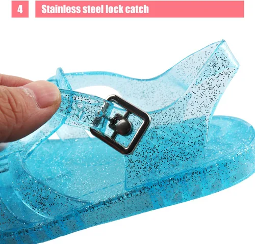 Miniatura 5 de Amtidy Jelly Shoes for Girls, Snow Queen Princess Birthday Sandals for Little Girls, Frozen Inspired Party Cosplay Costumes Dress Flats