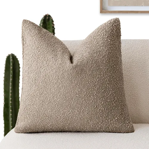 Miniatura 9 de Foindtower Fundas de almohada decorativas con textura de boucle, fundas de almohada sólidas, neutrales, suaves y acogedoras para silla, sofá