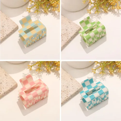 Miniatura 2 de BetterJonny - Paquete de 4 pinzas para el cabello a cuadros, pasadores cuadrados medianos para el cabello, accesorios para el cabello grueso y fino