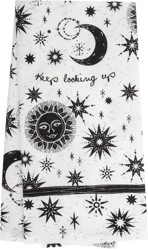 Miniatura 25 de Karma Gifts - Toalla de té bohemia en blanco y negro, algodón, elefante, 18 x 22 pulgadas
