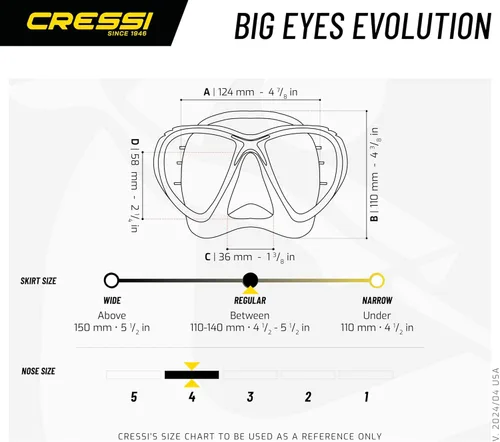 Miniatura 5 de Cressi Máscaras de buceo con lentes de lágrima inclinadas para una mayor visibilidad hacia abajo, evolución del aire y los ojos: fabricadas en Italia