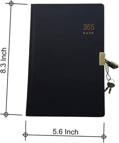 Miniatura 2 de Diario con cerradura y llaves, diario de cerraduras, 365 páginas en blanco y tamaño A5 (8.5 x 5.9 pulgadas), cuaderno de tapa dura vintage, perfecto