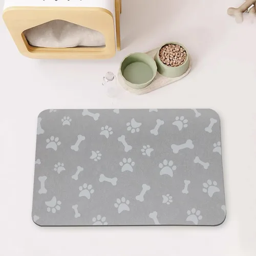 Miniatura 18 de YCT Tapete de comida para gatos – Tapetes de alimentación para perros – Alfombras absorbentes antideslizantes para gatos, 16.9 x 24 pulgadas