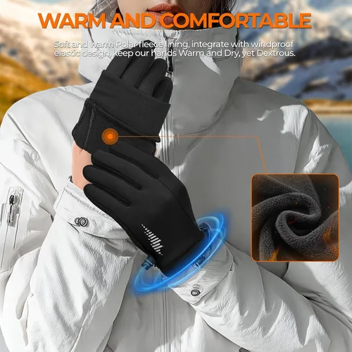 Miniatura 3 de rivmount Guantes de invierno para mujeres y hombres para clima frío, correr, conducir, ciclismo, resistente al agua y pantalla táctil, guantes