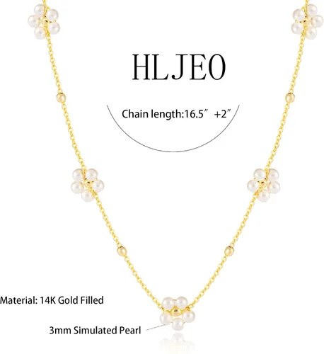 Miniatura 5 de Collar de perlas, collar de flores de perlas Lariat Collar de perlas de estación Neckalce Solitario Collar colgante de perlas de concha simulada