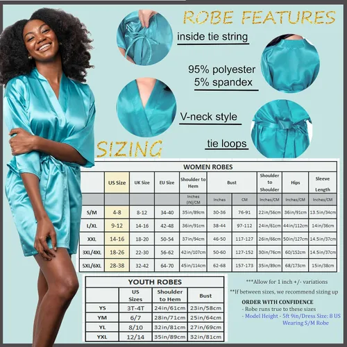 Miniatura 9 de Bata personalizada para mujer, tallas S-5XL, añade símbolos, texto y monogramas – Batas para bodas, viajes de niñas, cumpleaños y más