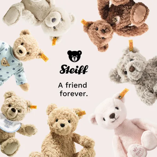 Miniatura 4 de Steiff Jimmy Love - Oso de peluche de alta calidad con lazo rojo satinado y almohadilla de pata bordada, adorable regalo para todas las ocasiones