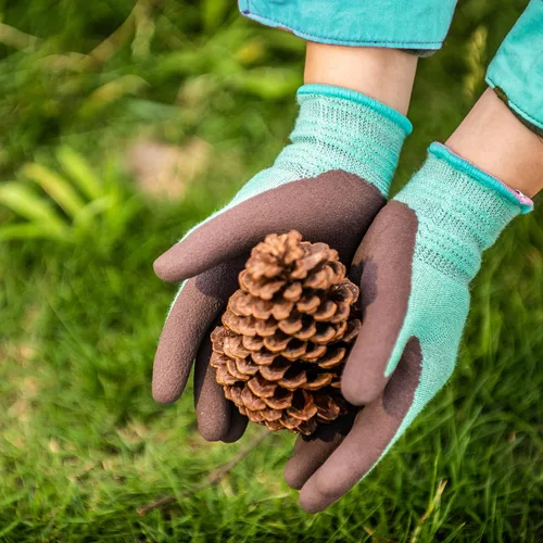 Miniatura 5 de COOLJOB 2 pares de guantes de trabajo para niños pequeños de Modal, edades 2-5, guantes de jardinería para niños con revestimiento de goma, ultra
