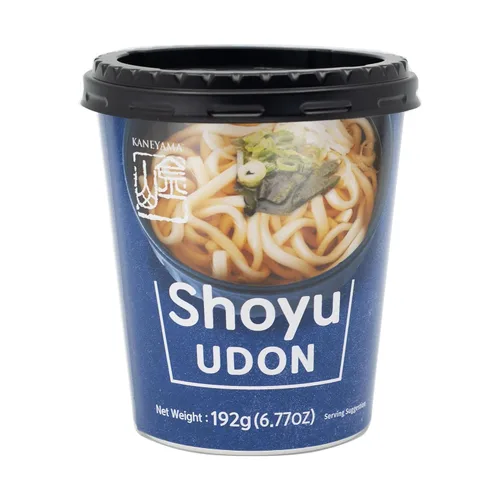 Miniatura 7 de Kaneyama Taza de sopa de fideos, Udon de estilo japonés, sabor picante Shoyu-Kimchi, fideos frescos masticables instantáneos y aptos