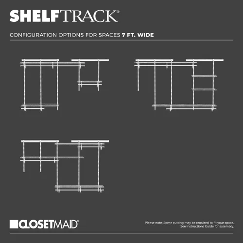 Miniatura 4 de ClosetMaid ShelfTrack - Sistema organizador de alambre para armario, ajustable de 5 a 8 pies, con estantes, barras de ropa, herrajes, acero
