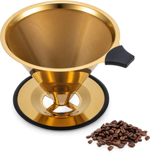 Miniatura 10 de 【2.0 mejorado】 Cafetera de acero inoxidable, filtro de café de goteo reutilizable sin papel y colador de café para una sola taza de preparación a