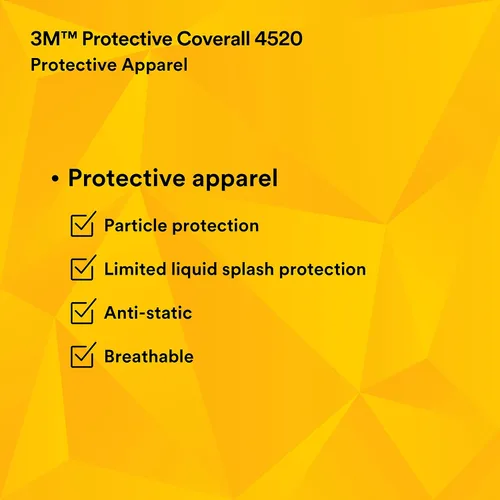 Miniatura 11 de 3M - Overol desechable de protección, paquete a granel de 25 unidades, con capucha con puños de punto, protección contra salpicaduras de líquidos