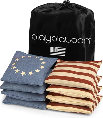 Miniatura 27 de Play Platoon Bolsas de Cornhole Resistentes a la Intemperie - Juego de 8 Bolsas de Frijoles Reglamentarias para Lanzar - Tamaño y Peso Profesional