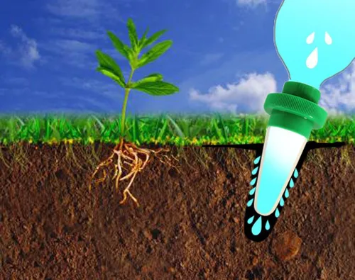 Miniatura 2 de Greatstar - Regadera de plantas de cerámica para vacaciones, sistema automático de estacas de riego de flores y goteo para uso en interiores y 8 Pzas