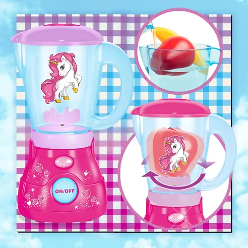 Miniatura 4 de Toy Chef Electrodomésticos de cocina Play – Licuadora premium para niños – Accesorios de cocina rosa con temática de unicornio – Regalo genial