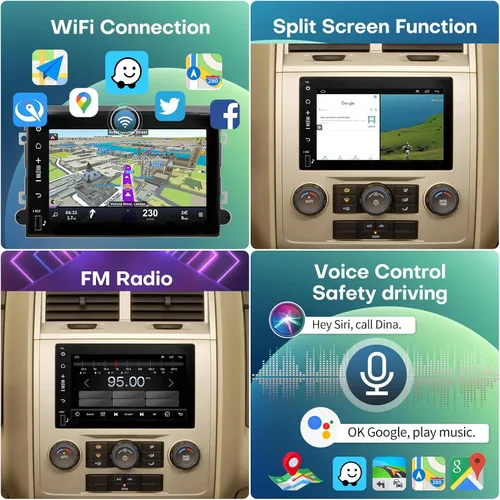 Miniatura 4 de Estéreo de coche para Ford Explorer Fusion Focus Edge Taurus Freestar F150 F250 F350 Radio - 7 pulgadas pantalla táctil GPS Bluetooth FM/RDS SWC