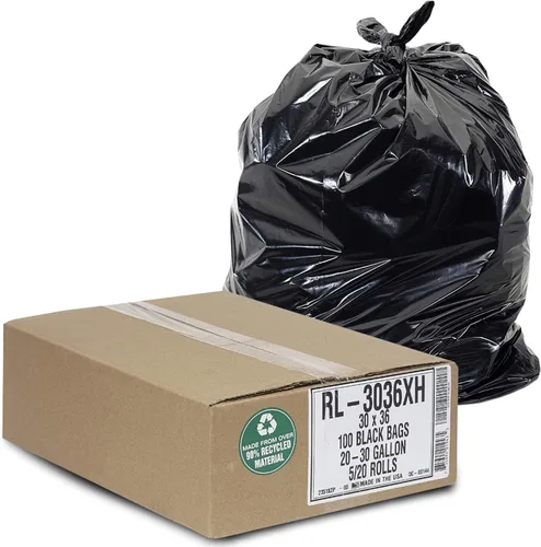 Miniatura 15 de Aluf Plastics RL-3339XH - Bolsas de basura negras resistentes de 33 x 39 pulgadas, 1.5 mil de grosor, capacidad de 33 galones (100 unidades)
