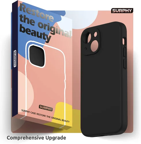 Miniatura 8 de SURPHY Funda compatible con iPhone 13 Mini con protector de pantalla, (protección de cámara y forro de microfibra suave), funda de silicona líquida