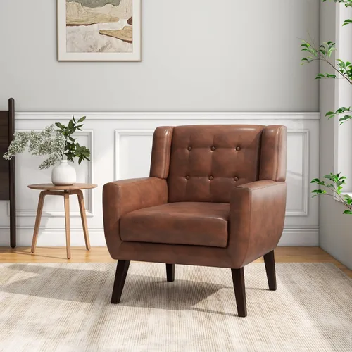 Miniatura 48 de Silla decorativa, sillas de tela moderna de mediados de siglo con brazos para sala de estar, cómodo sillón tapizado para dormitorio, sala de espera