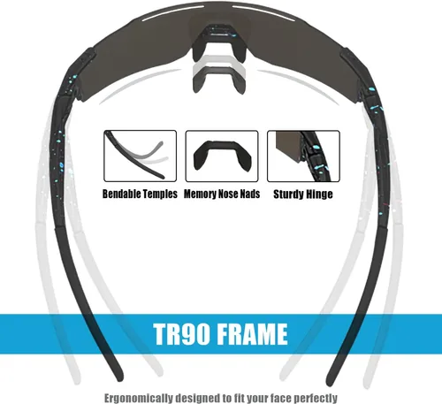 Miniatura 4 de Gafas de sol deportivas polarizadas para hombres y mujeres, gafas de sol para correr, jóvenes, ciclismo, béisbol, protección UV400 C8