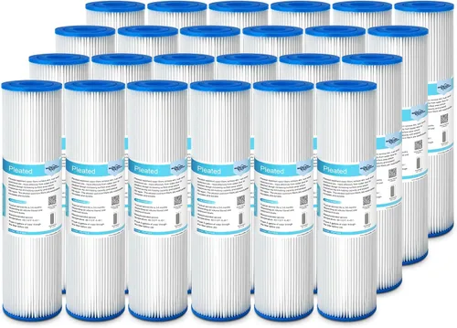 Miniatura 17 de Membrane Solutions Filtro de agua de sedimentos de poliéster plisado de 50 micrones, cartucho de repuesto de 10 x 2.5 pulgadas, prefiltro universal