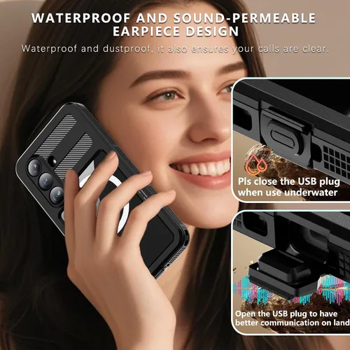 Miniatura 7 de Hllhunkhe Funda para Samsung Galaxy S26, [protector de pantalla integrado] [IP68 impermeable a prueba de polvo] [compatible con MagSafe] Cubierta