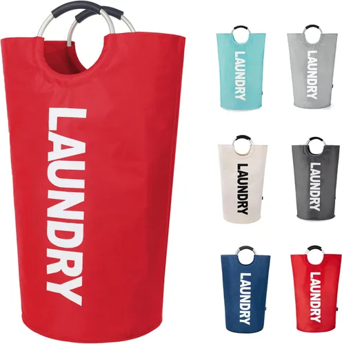 Miniatura 23 de Twira Cesta de lavandería grande de 90 litros, cesta de lavandería que se mantiene bien, bolsa de lavandería con asas acolchadas, contenedor de ropa