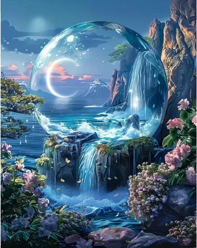 Miniatura 12 de Kits de pintura de diamantes de fantasía para adultos, kits de arte de diamantes brillantes para principiantes, pintura de diamantes de ensueño