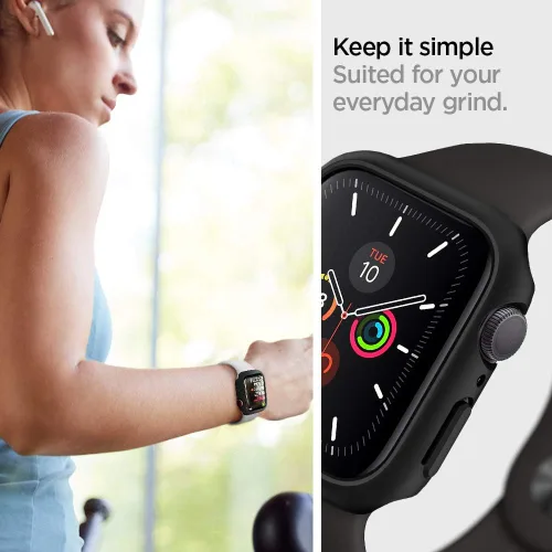 Miniatura 4 de Spigen Thin Fit - Funda diseñada para Apple Watch de 44 mm para Series SE3/SE2/6/SE/5/4 - Negro