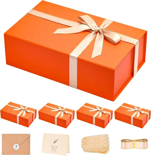 Miniatura 22 de LIFELUM Caja de regalo de 13.5 x 10 x 4 pulgadas, caja de regalo grande con tapas magnéticas, cajas de regalo negras para regalos de graduación